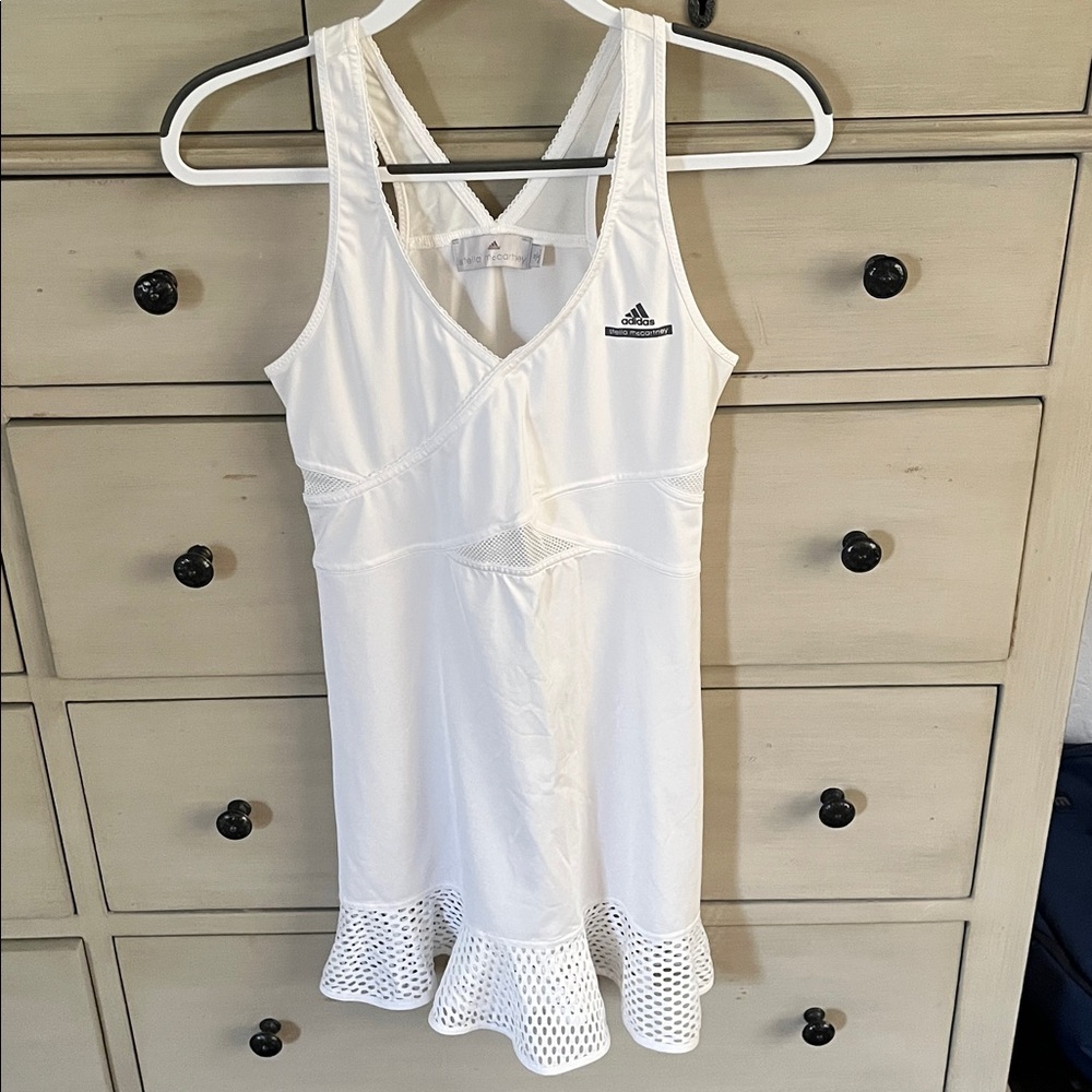 Stella McCartney for Adidas White Athletic Dress with Mesh Accents